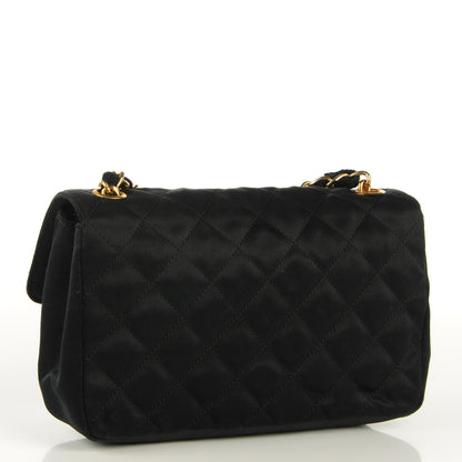 Chanel Satin Quilted Extra Mini Flap Black 3 of 8