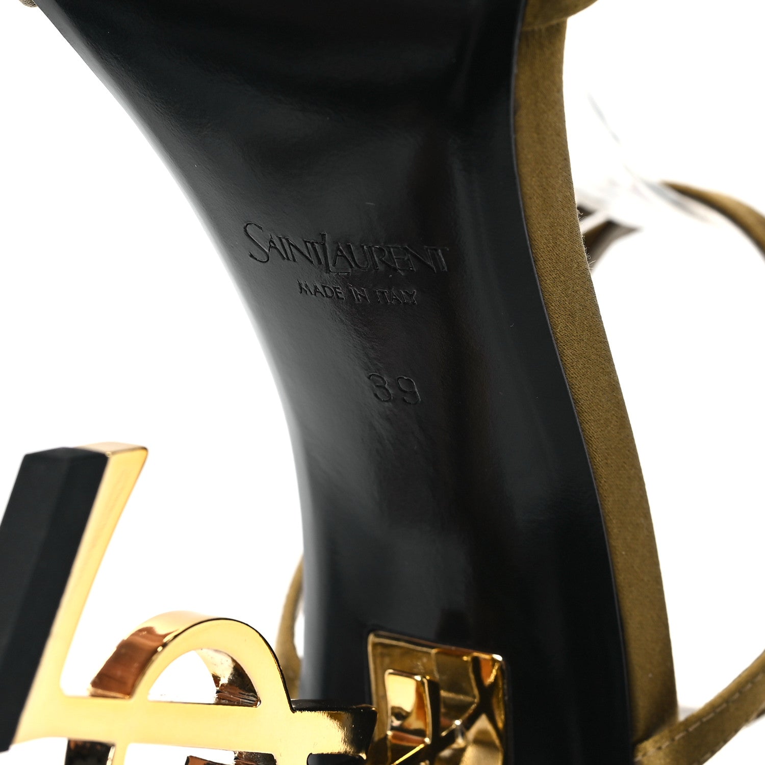 Saint Laurent Crepe Satin Opyum 110 Sandals 39 Cuba Gold 7 of 9