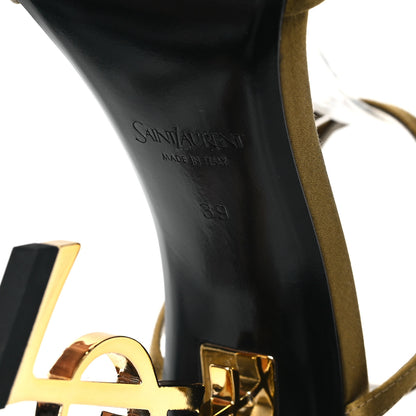 Saint Laurent Crepe Satin Opyum 110 Sandals 39 Cuba Gold 7 of 9