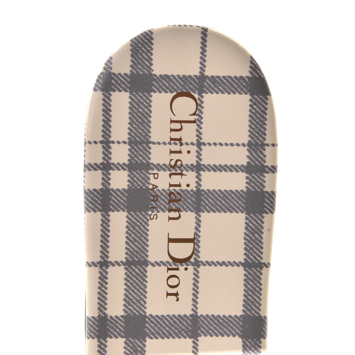 Christian Dior Canvas Check'N'Dior Pop Embroidered Dway Flat Slide Sandals 41 Grey Stone 4 of 11