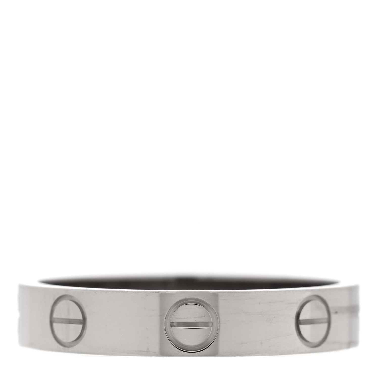 Cartier 18K White Gold 3.5mm LOVE Wedding Band Ring 53 6.5 3 of 4
