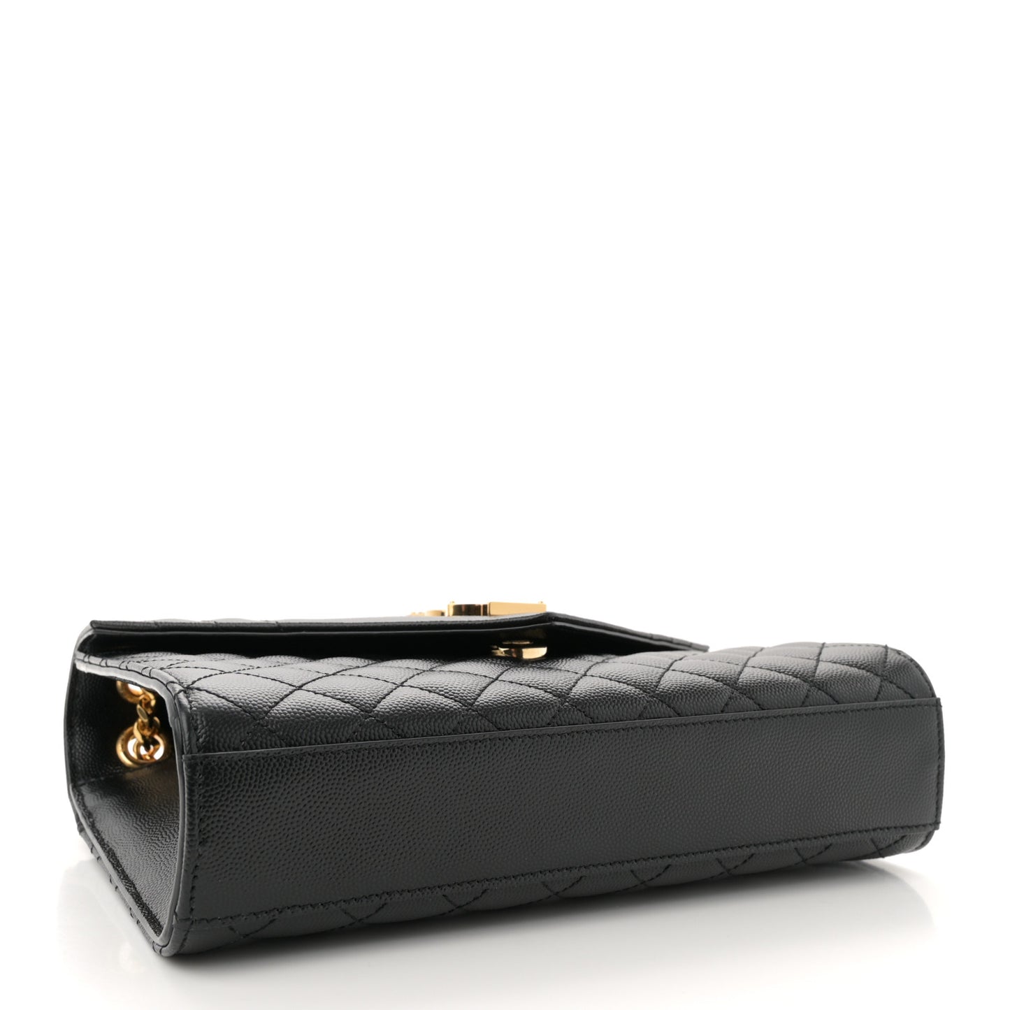 Grain De Poudre Textured Mixed Matelasse Triquilt Medium Monogram Satchel Black