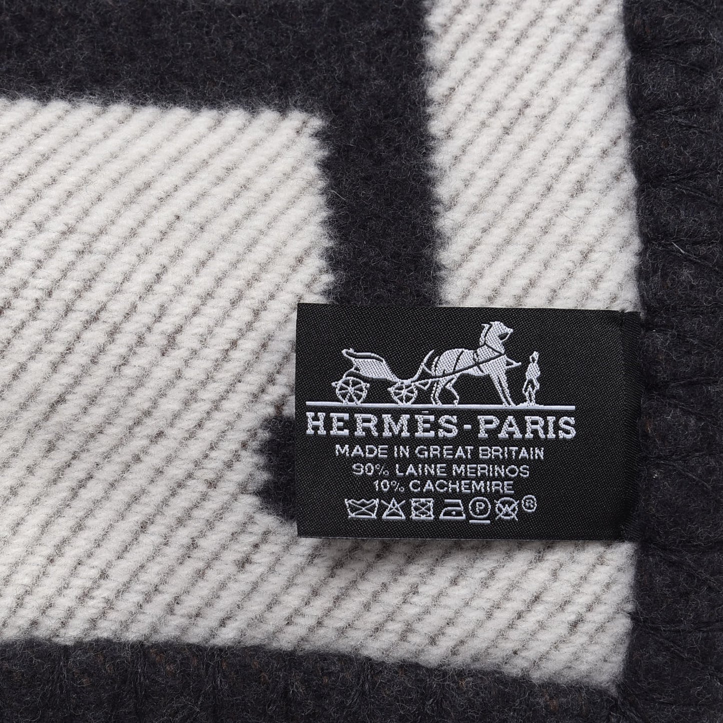 Wool Cashmere Avalon Blanket Ecru Gris Fonce
