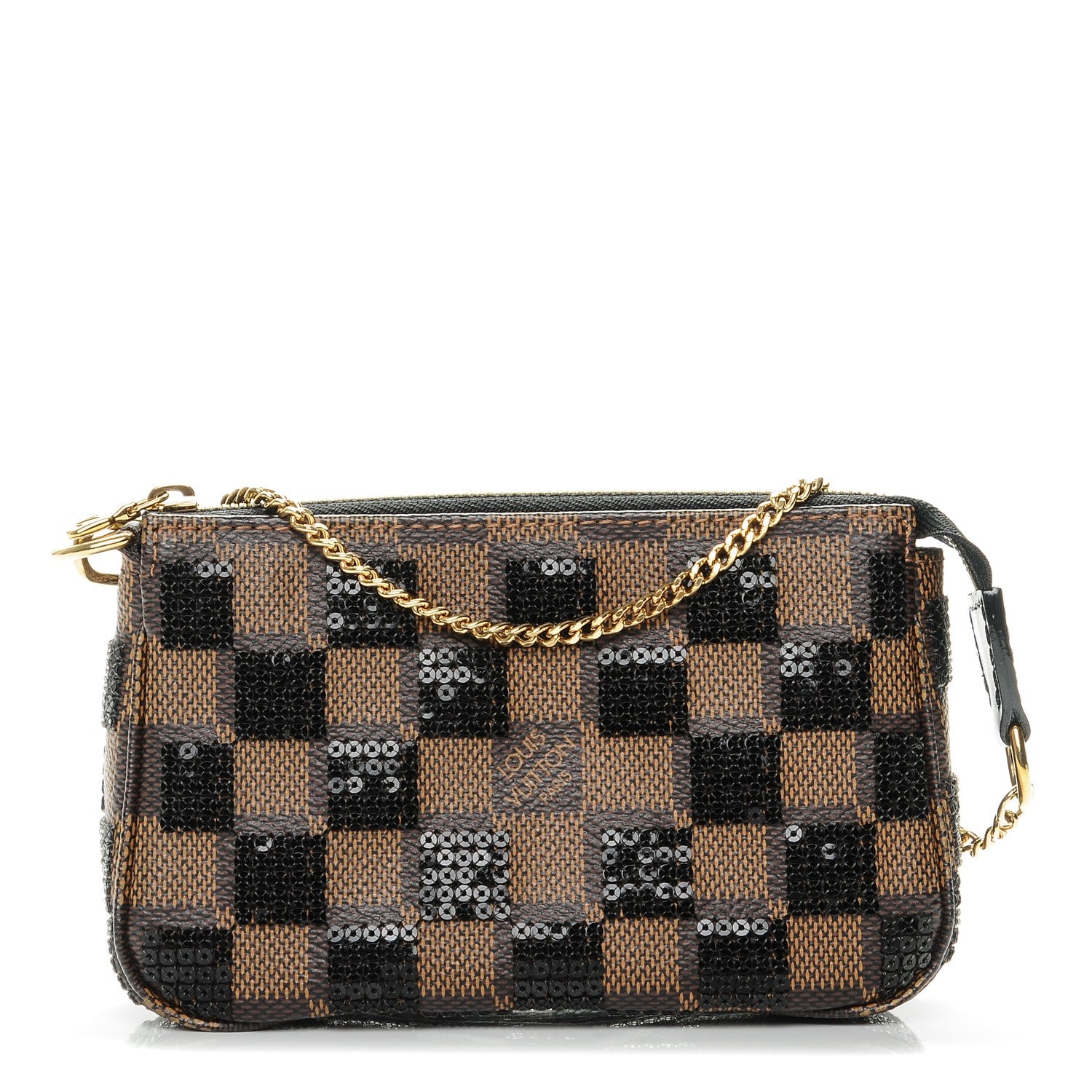 Louis Vuitton Damier Paillettes Mini Pochette Accessories Black 1 of 7