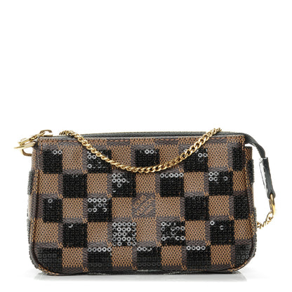 Louis Vuitton Damier Paillettes Mini Pochette Accessories Black 1 of 7