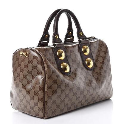 Gucci Crystal Monogram Medium Babouska Boston Dark Brown 3 of 8