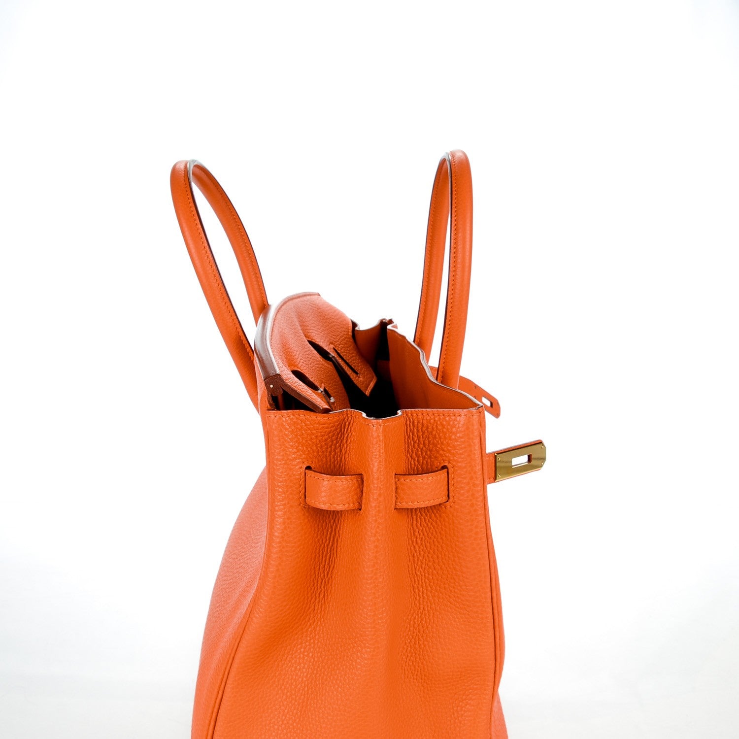 Hermes Taurillon Clemence Birkin 35 Orange 15 of 23