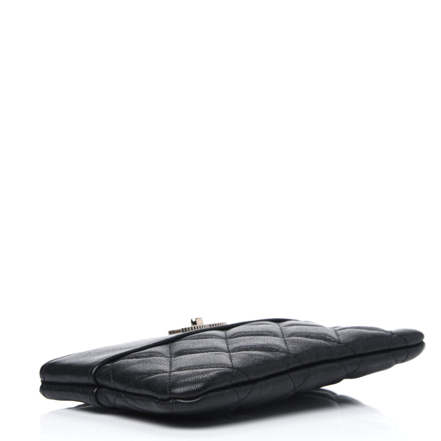 Sheepskin Quilted Small Vintage Mademoiselle Cosmetic Case Black