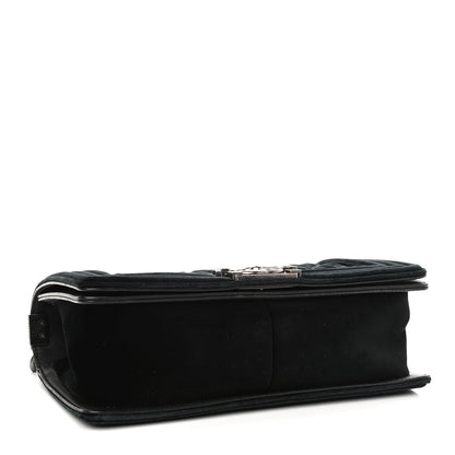 Chanel Velvet Quilted Medium Boy Flap Black 3 of 10