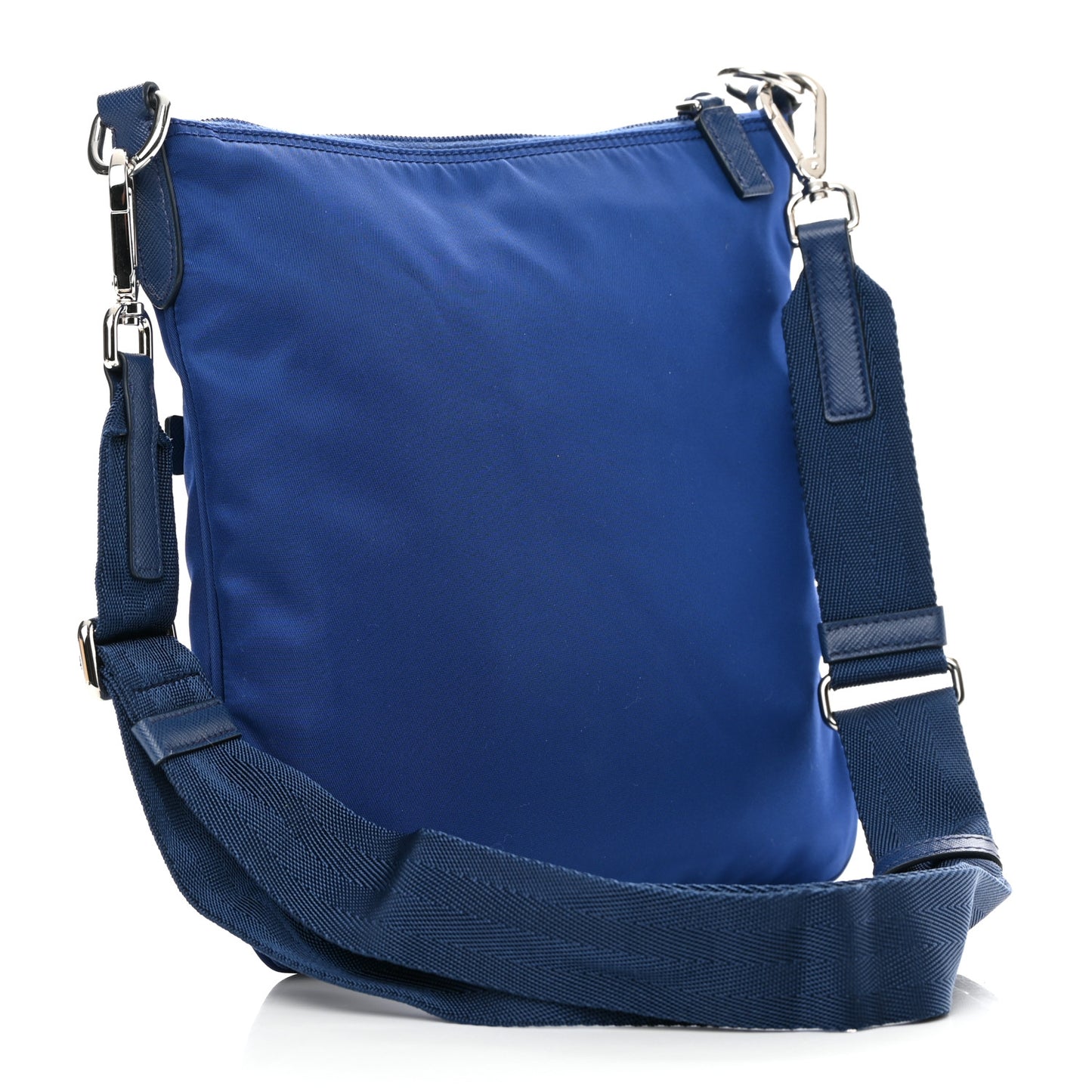 Tessuto Nylon Saffiano Flat Messenger Bag Bluette
