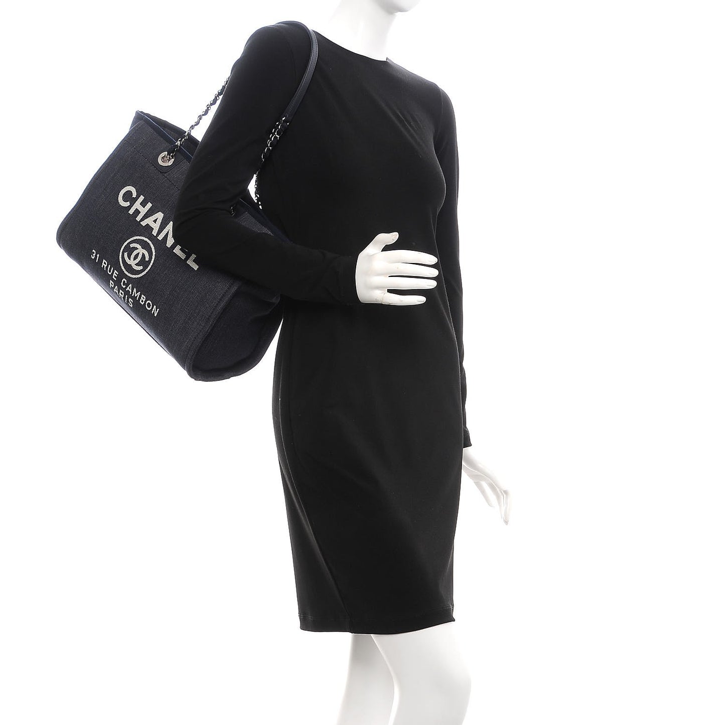 Denim Small Deauville Tote Dark Blue