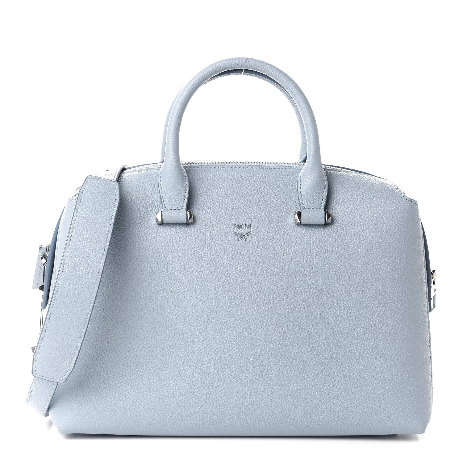 MCM Grained Calfskin Medium Ella Boston Sky Blue 1 of 10