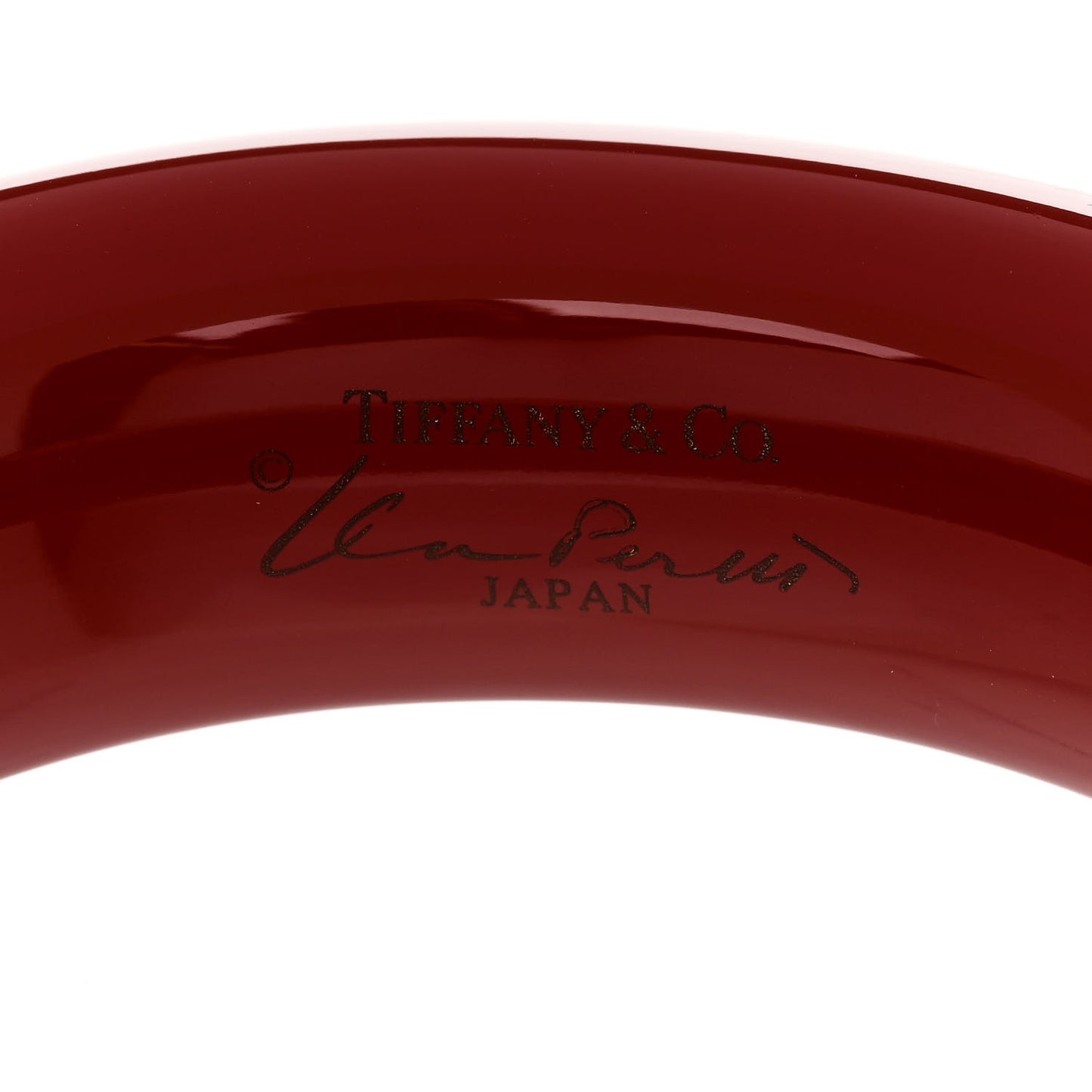 Lacquer Hardwood Elsa Peretti Doughnut Bangle Bracelet Red