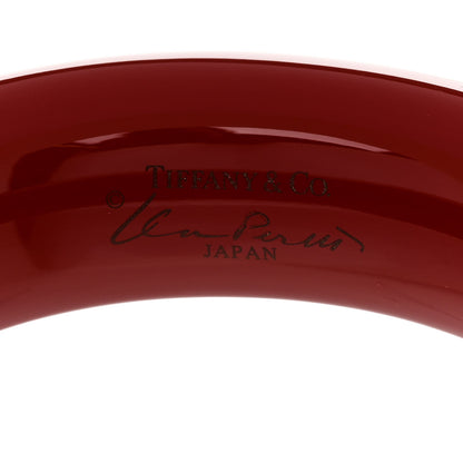 Tiffany Lacquer Hardwood Elsa Peretti Doughnut Bangle Bracelet Red 3 of 3