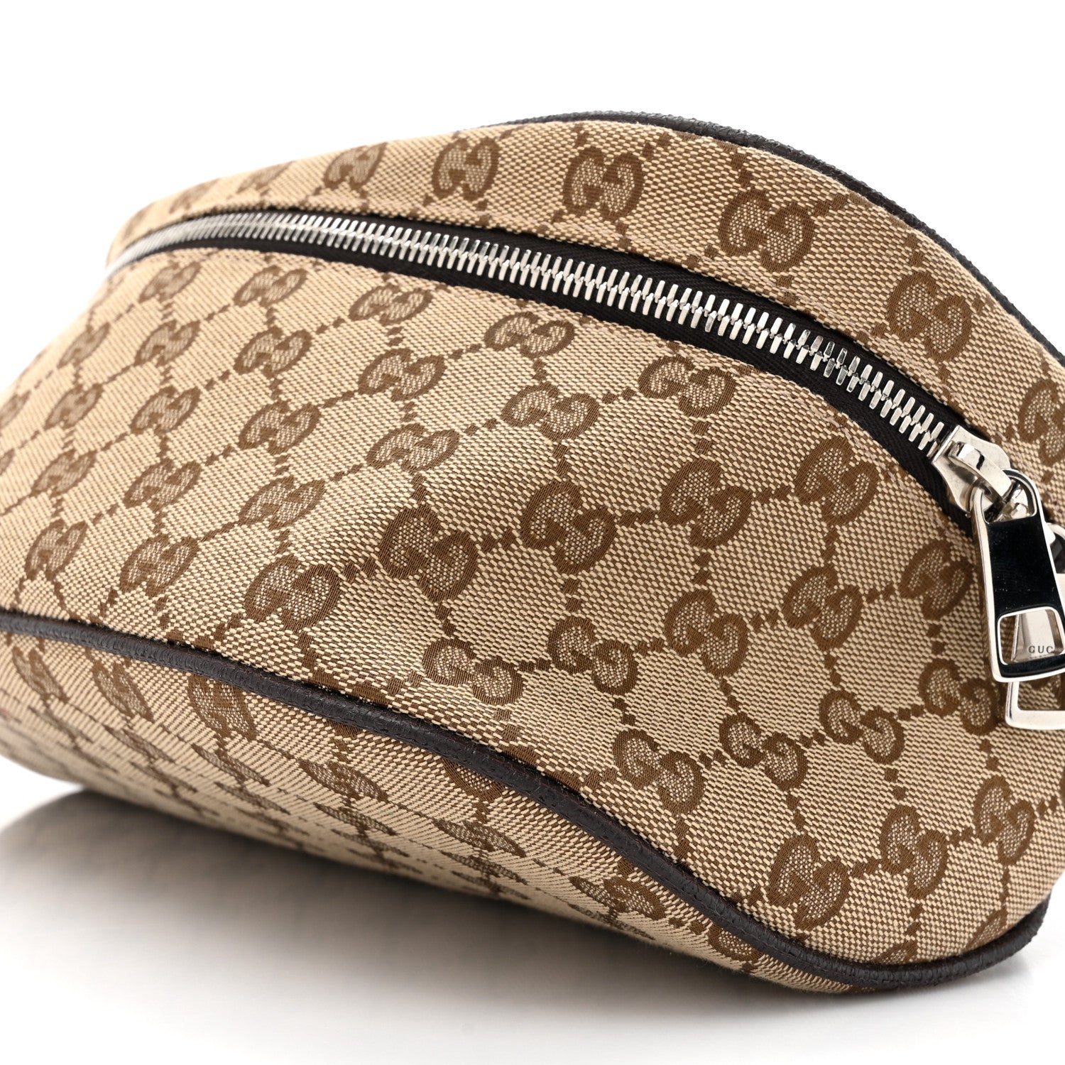 Gucci Monogram Dollar Calfskin Waist Pouch Beige Ebony Testa di Moro Marrone Scuro 10 of 10