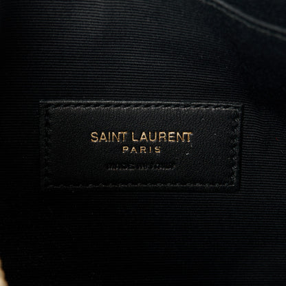 Saint Laurent Grain De Poudre Chevron Monogram Large Bill Pouch Black 7 of 12