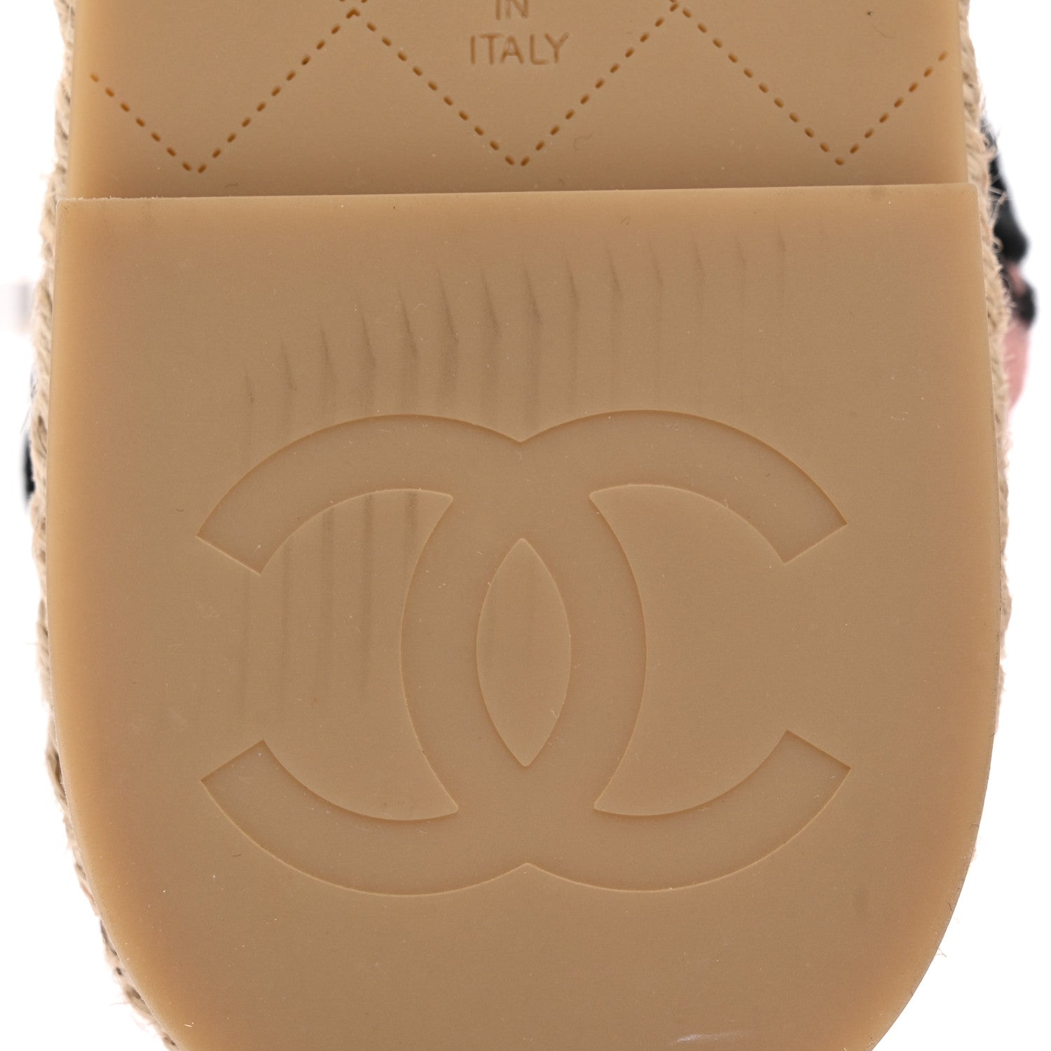 Chanel Braided Knit Cap Toe CC Ankle Strap Espadrilles 37 Light Pink Black 11 of 13