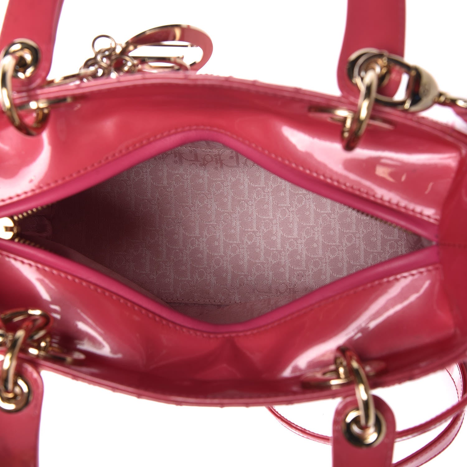 Christian Dior Patent Cannage Medium Lady Dior Pink 5 of 30