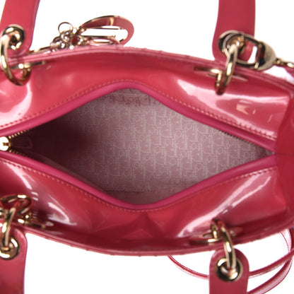 Christian Dior Patent Cannage Medium Lady Dior Pink 5 of 30