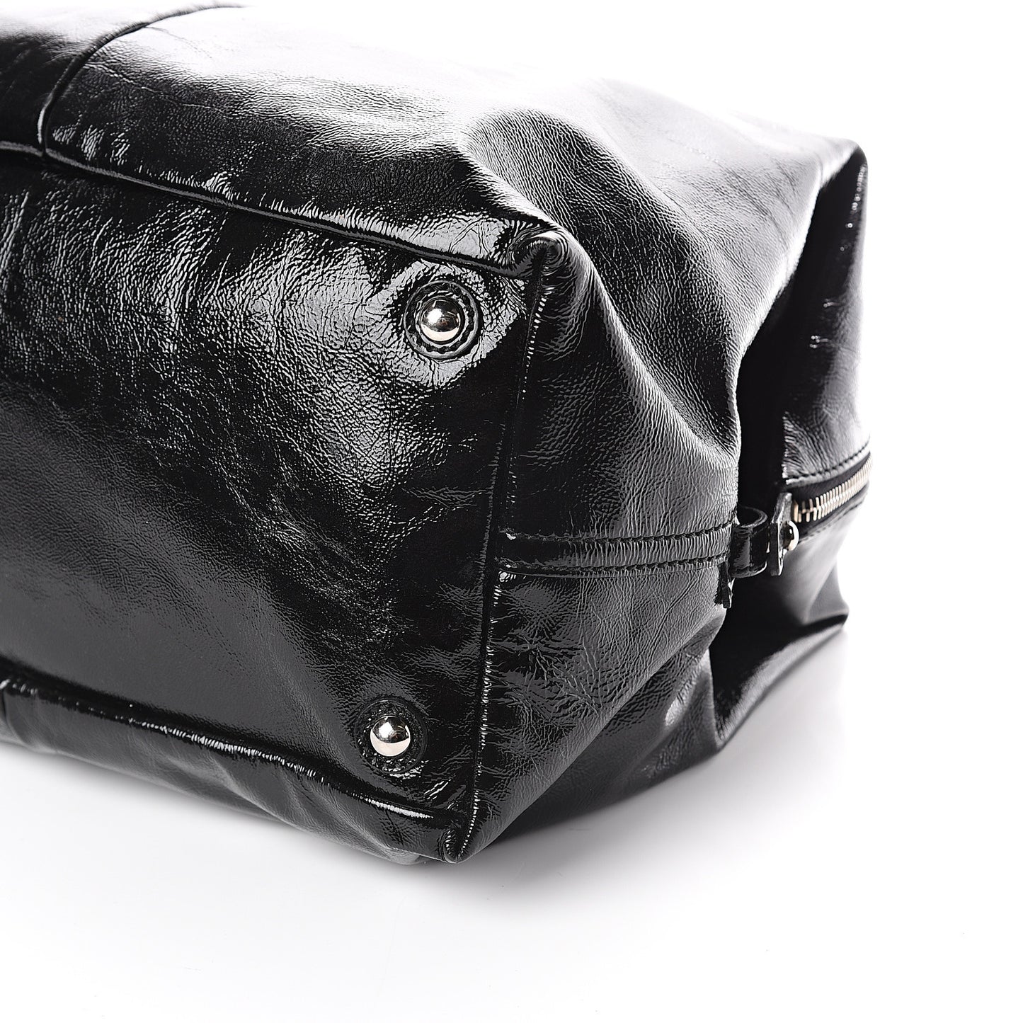 Textured Patent Medium Easy Y Bag Black