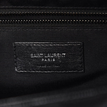 Saint Laurent Grain De Poudre Textured Mixed Matelasse Large Triquilt Monogram Monochrome Satchel Black 6 of 7