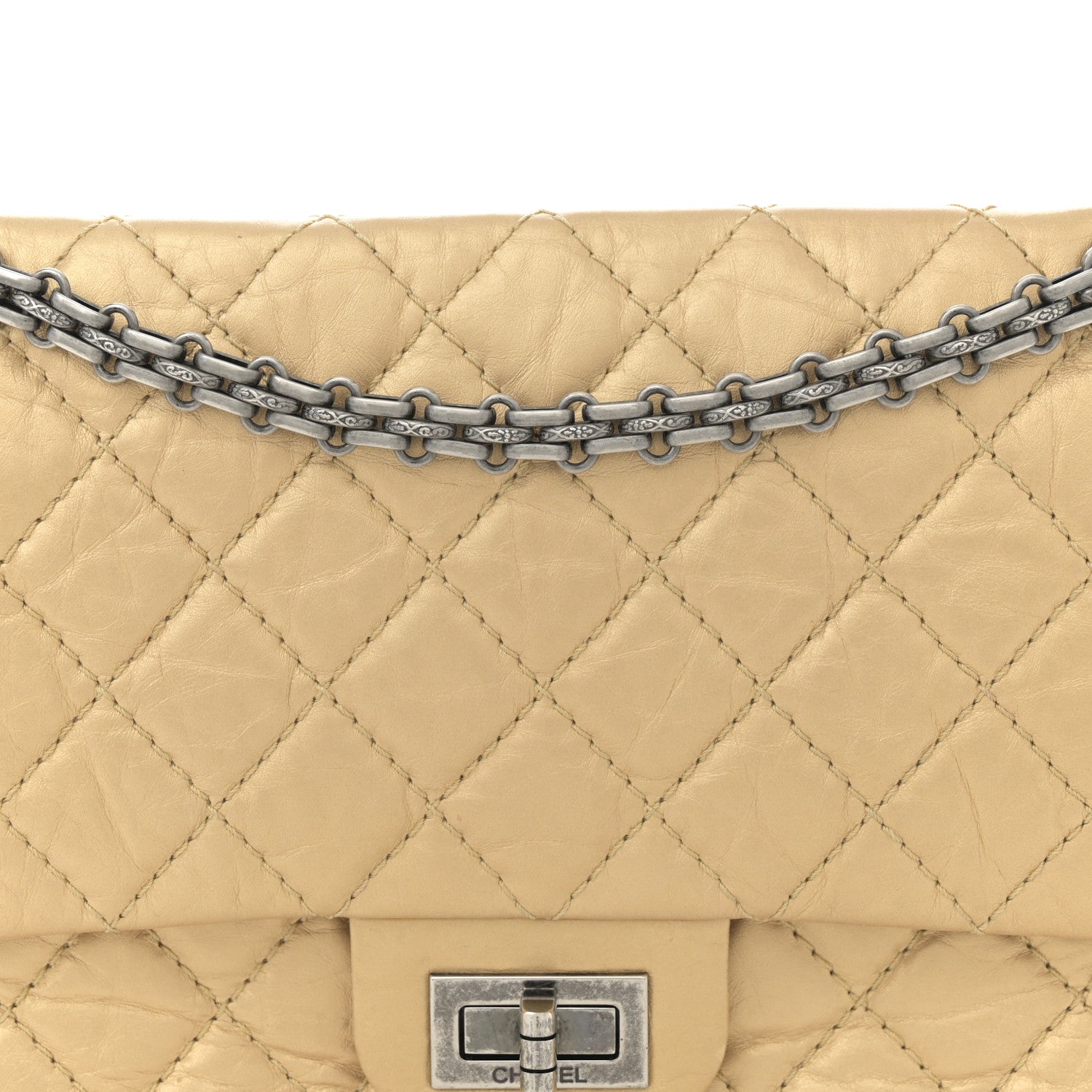 Chanel Metallic Aged Calfskin Quilted 2.55 Reissue 225 Flap Gold 8 of 11