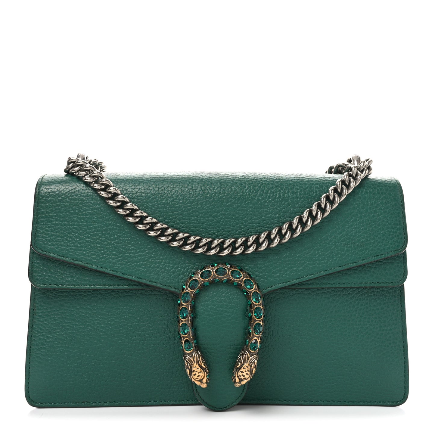 Pebbled Calfskin Small Dionysus Shoulder Bag Emerald