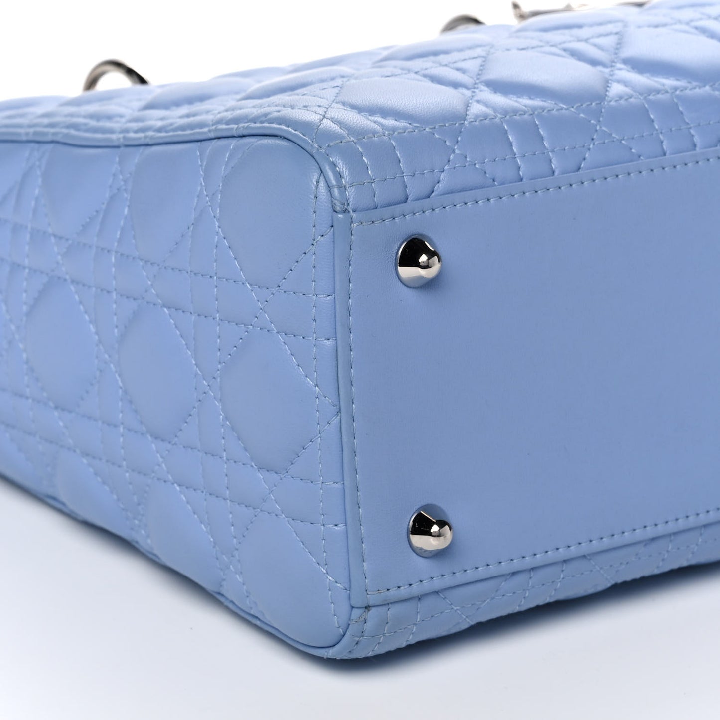 Lambskin Cannage Large Lady Dior Light Blue