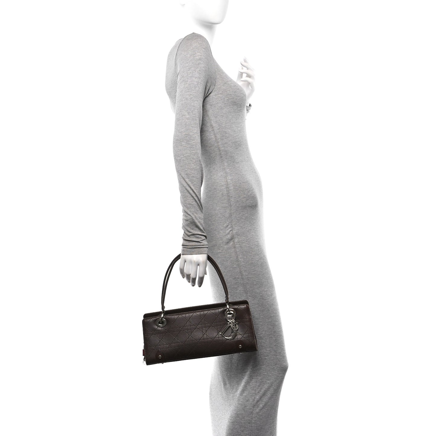 Cannage Stitched East West Lady Dior Brown