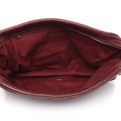 Chanel Crumpled Grained Calfskin Quilted Maxi Shiva Flap Bordeaux 4 of 13