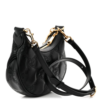 Gucci Calfskin GG Matelasse Mini Hobo Shoulder Bag Black 3 of 9