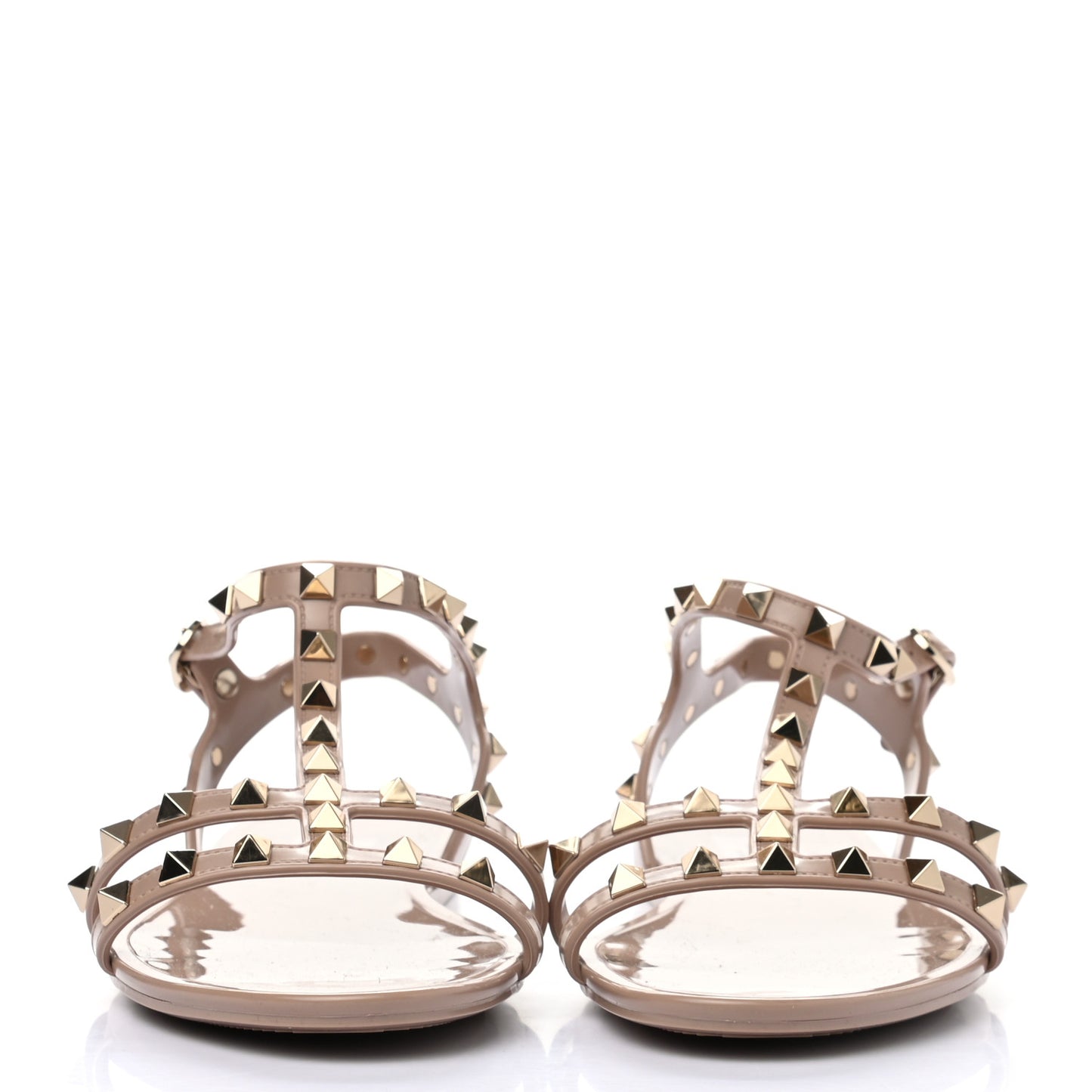 PVC Jelly Rockstud Caged Sandals 39 Poudre