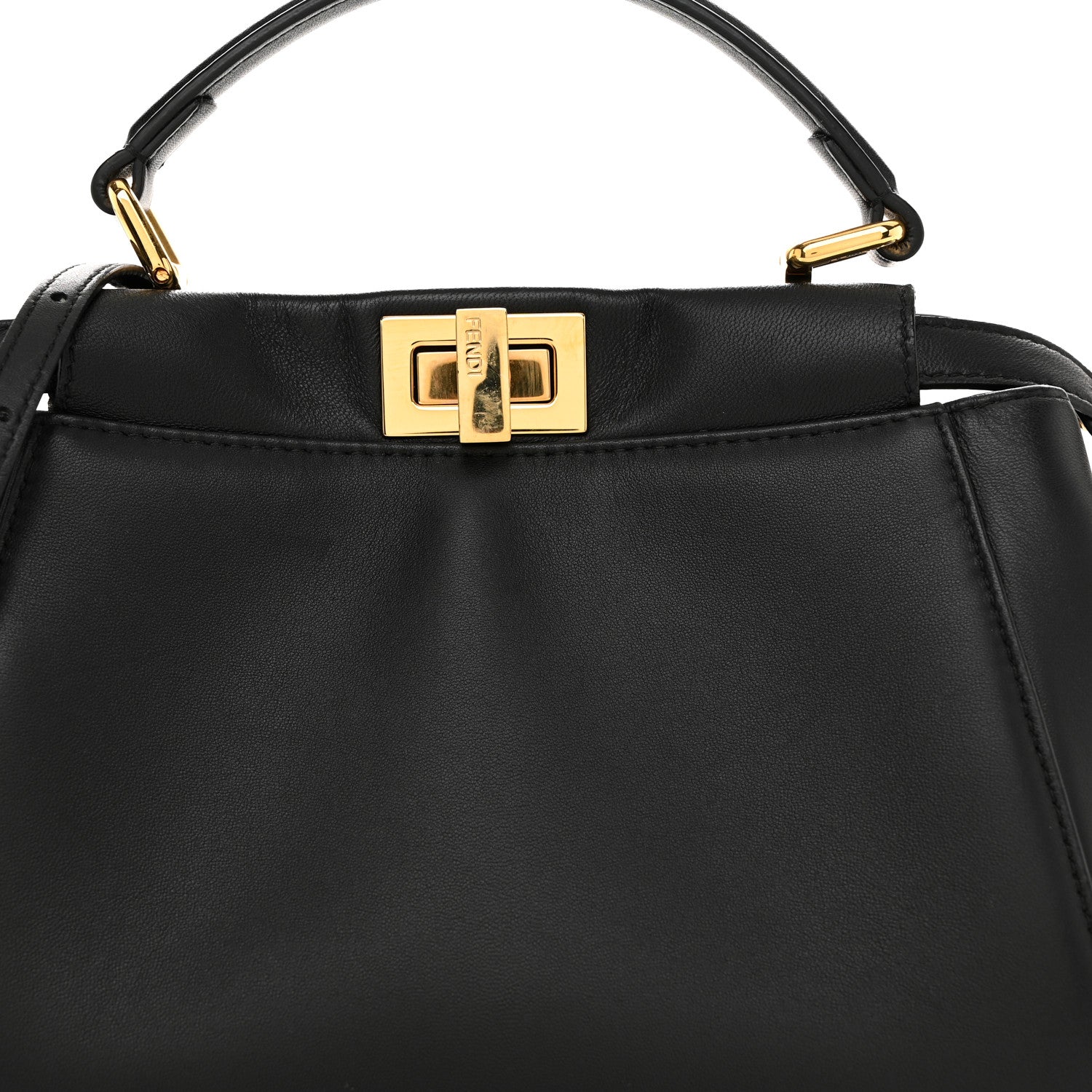 Fendi Nappa Mini Peekaboo Iconic Satchel Black 8 of 12