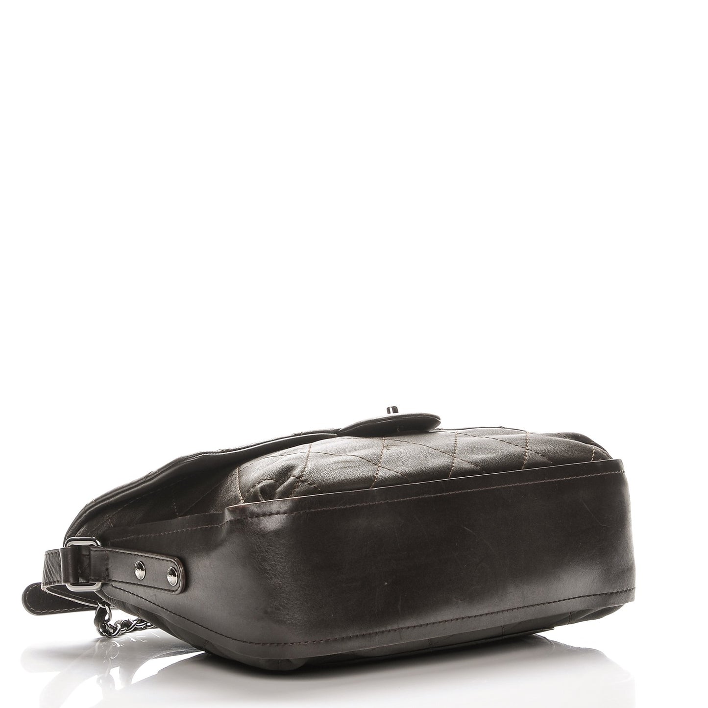 Lambskin Stitched Messenger Bag Brown