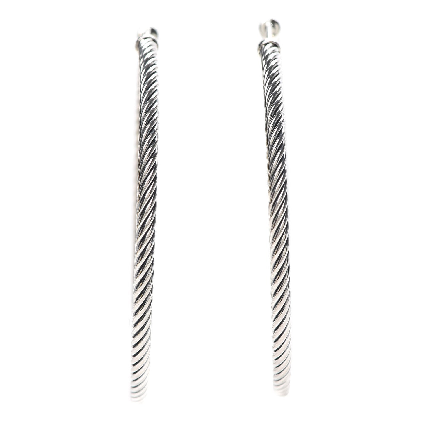 Sterling Silver Large Cable Classics Hoop Earrings