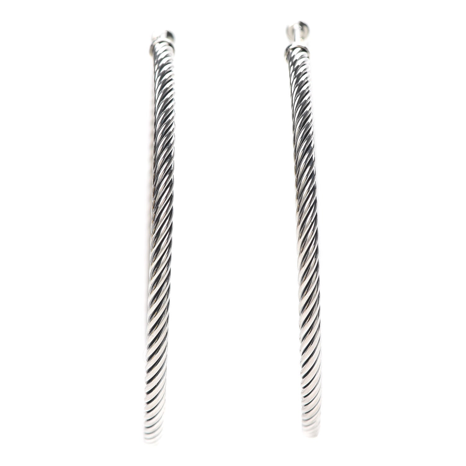 David Yurman Sterling Silver Large Cable Classics Hoop Earrings 1 of 5