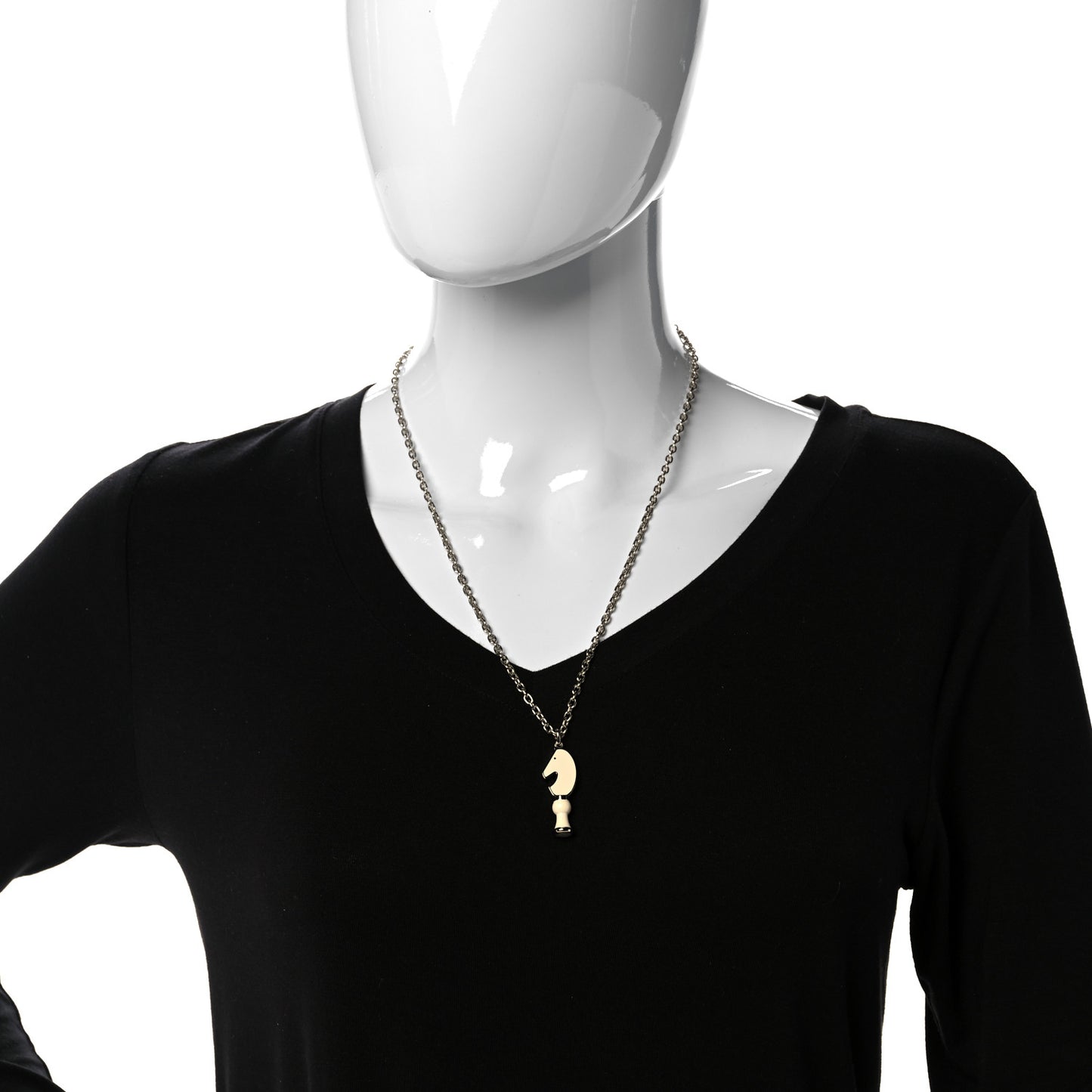 Lacquered Palladium Cavalier Necklace Craie