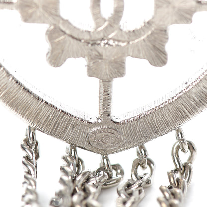 Chanel Baguette Crystal CC Shield Multi Strand Long Chain Brooch Silver 4 of 4