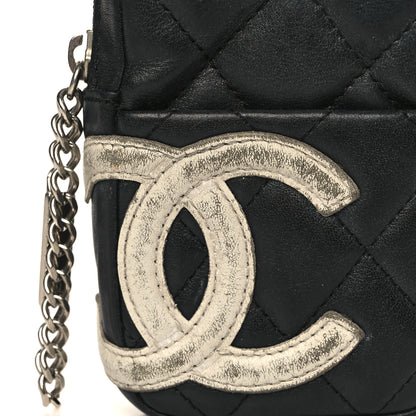 Chanel Calfskin Quilted Cambon Zip Around Cosmetic Pouch Black 8 of 11