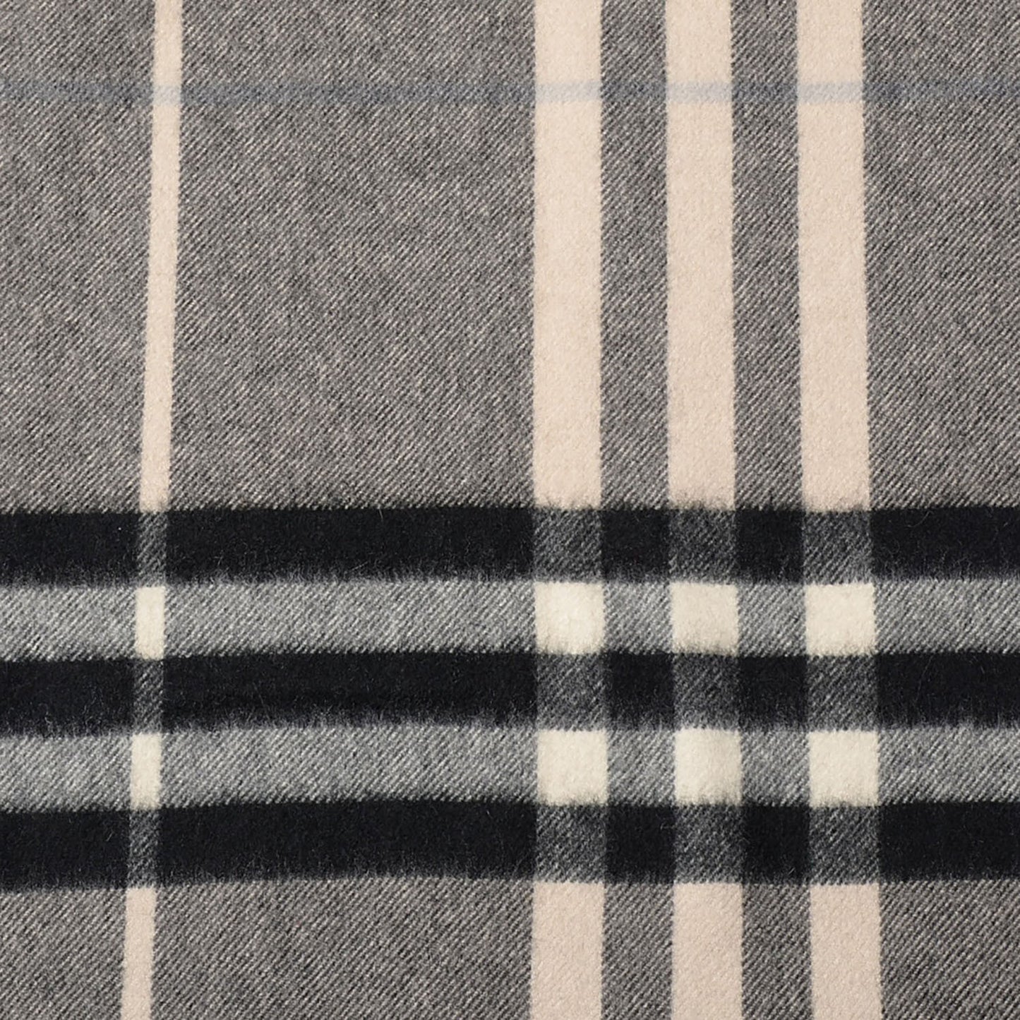 Cashmere Beat Check Fringe Scarf Black
