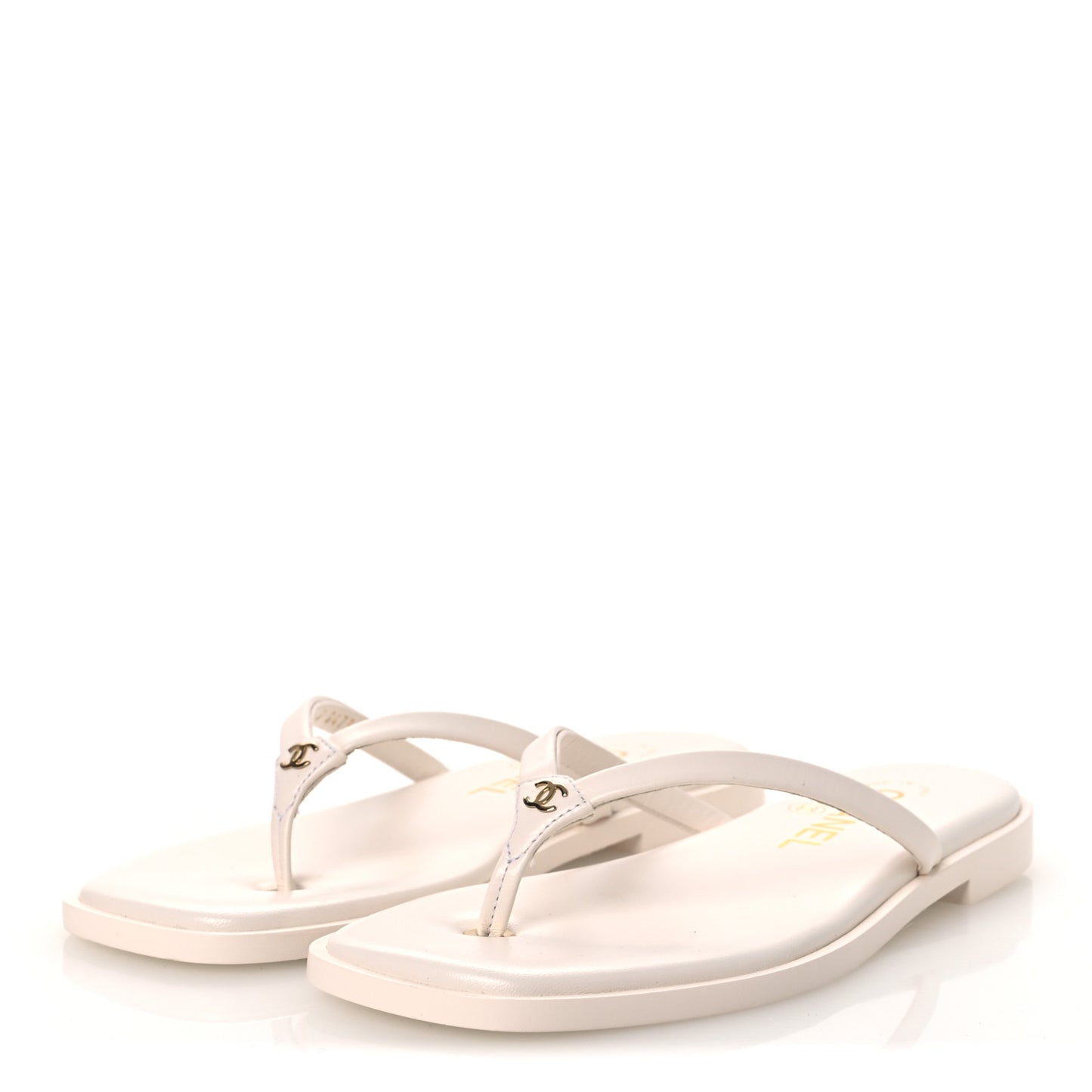 Goatskin CC Times Square Thong Sandals 35 White