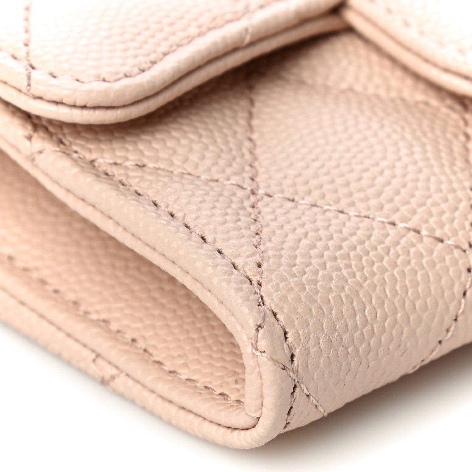 Chanel Caviar Quilted Flap Card Holder Wallet Beige 10 of 12