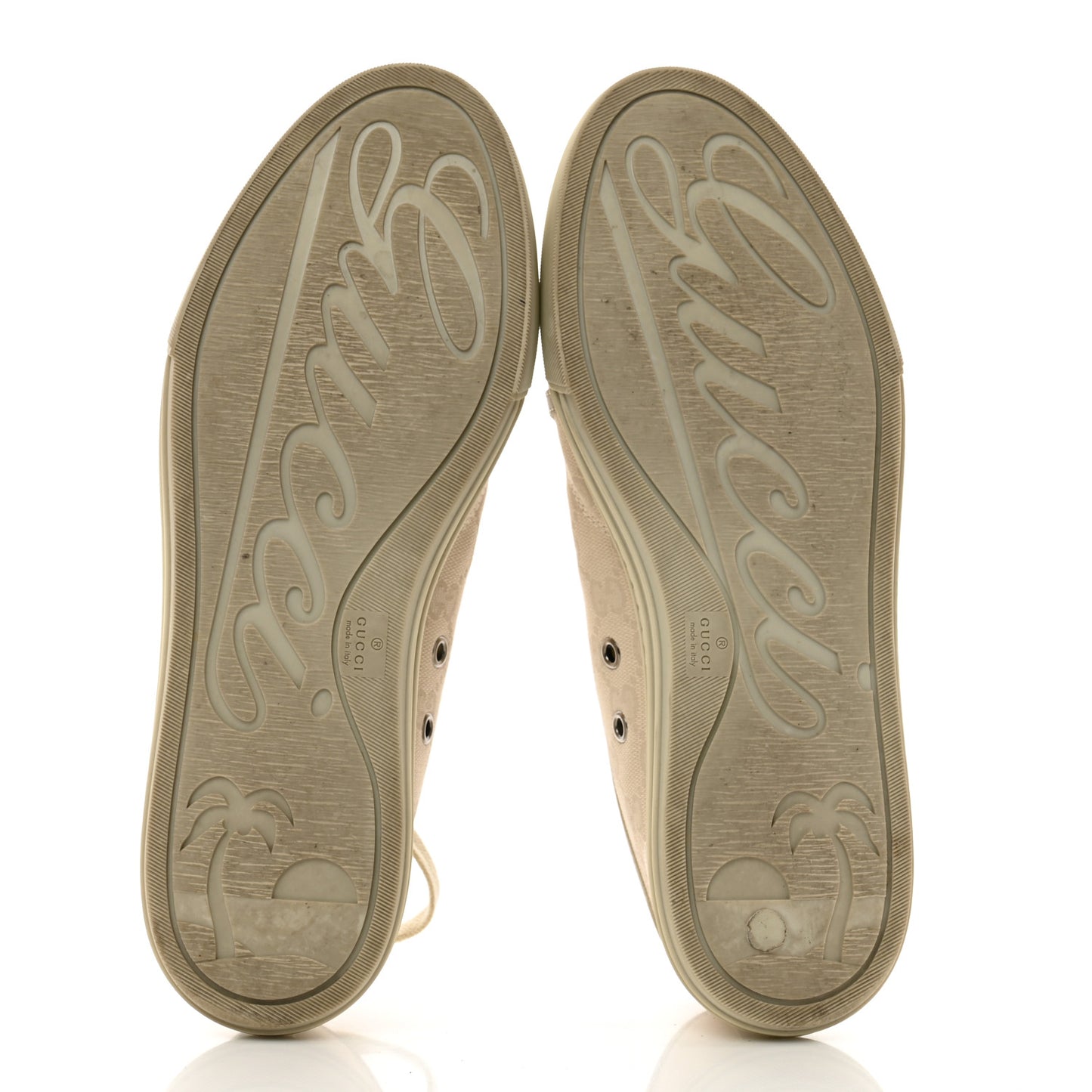 Washed Cotton GG Monogram Calfskin Womens Low Top Sneakers 40 White Mystic White Great White