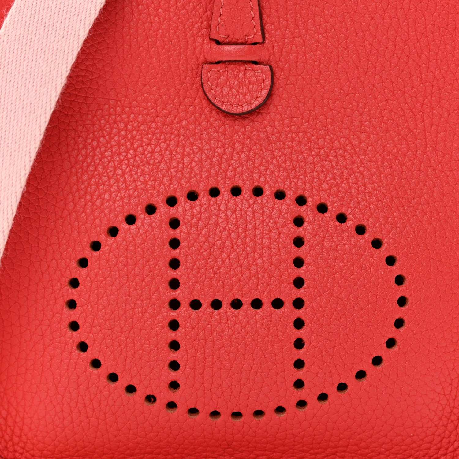 Hermes Taurillon Clemence Amazone Evelyne TPM Rouge Pivoine Rose Sakura 8 of 12