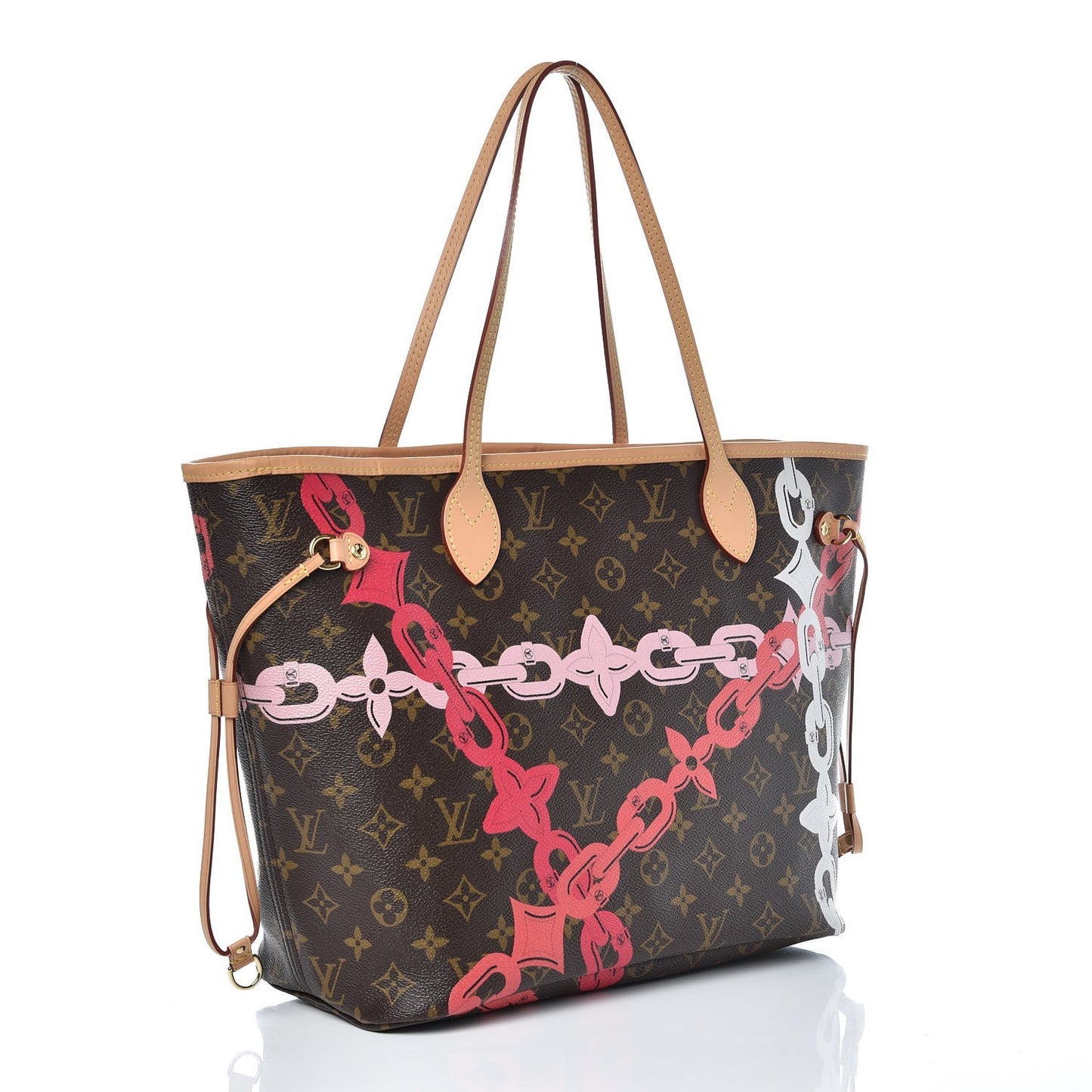 Monogram Bay Neverfull MM Rose Ballerine Poppy