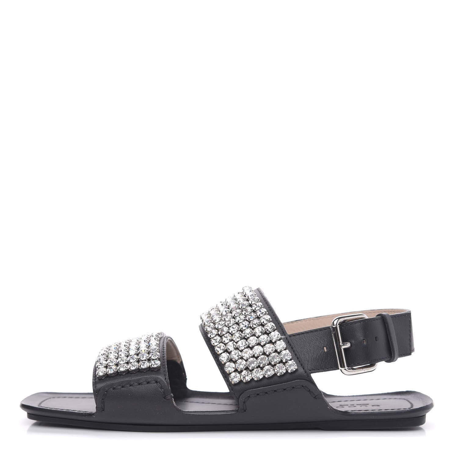 Gucci Napa Crystal Sandal 38 Black 1 of 9