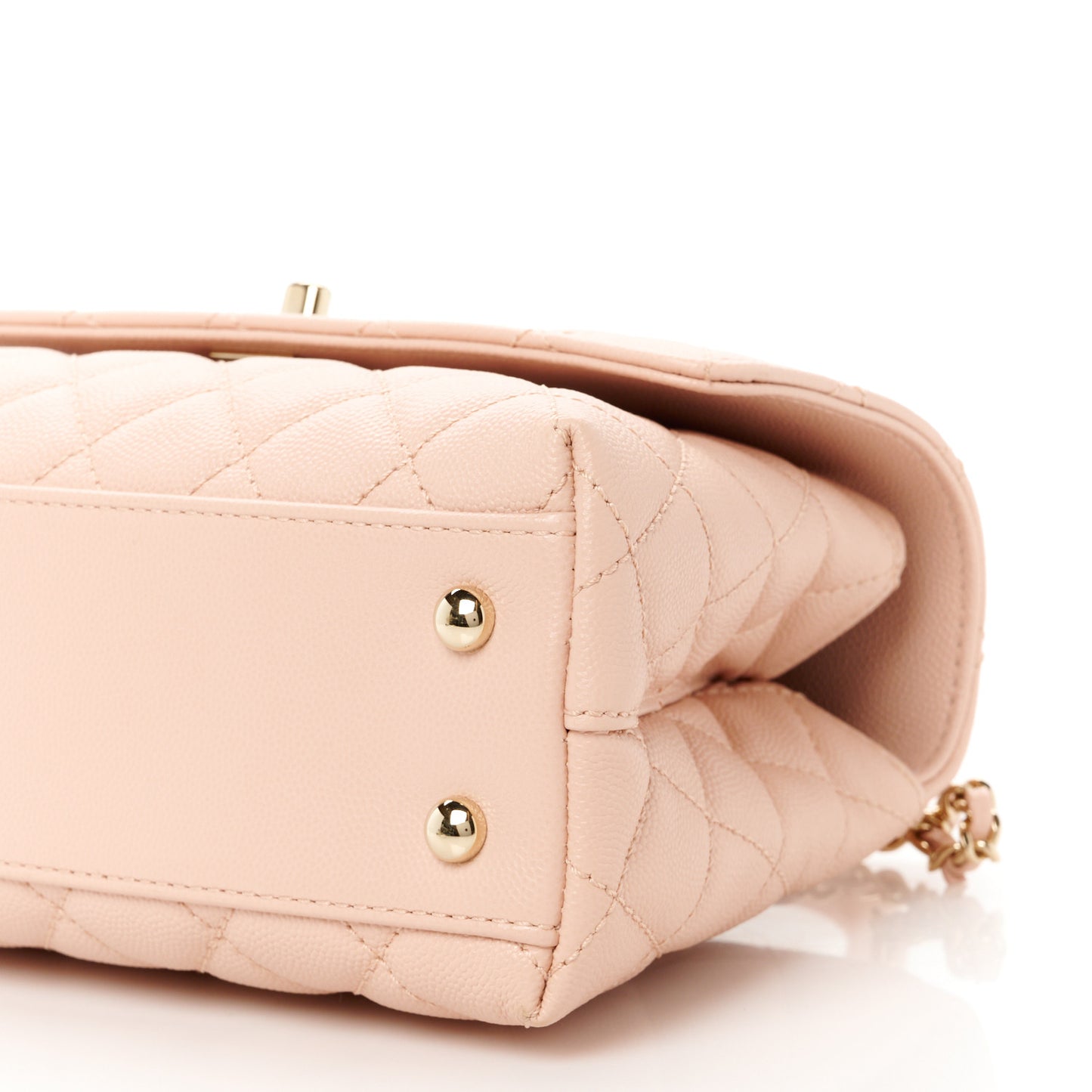 Caviar Quilted Mini Coco Handle Flap Light Pink