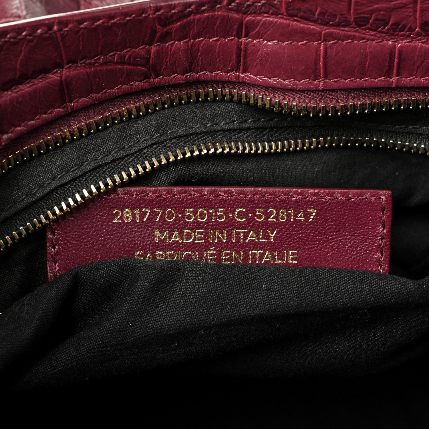 Balenciaga Calfskin Crocodile Embossed Giant 12 Gold Hardware City Violet Prune 6 of 9