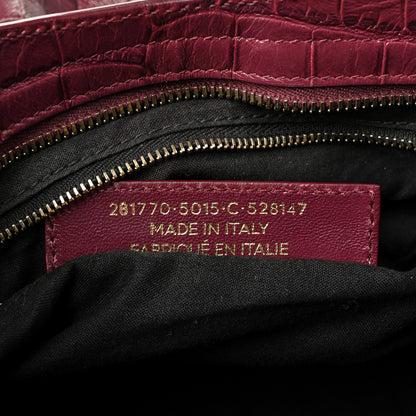 Balenciaga Calfskin Crocodile Embossed Giant 12 Gold Hardware City Violet Prune 6 of 9