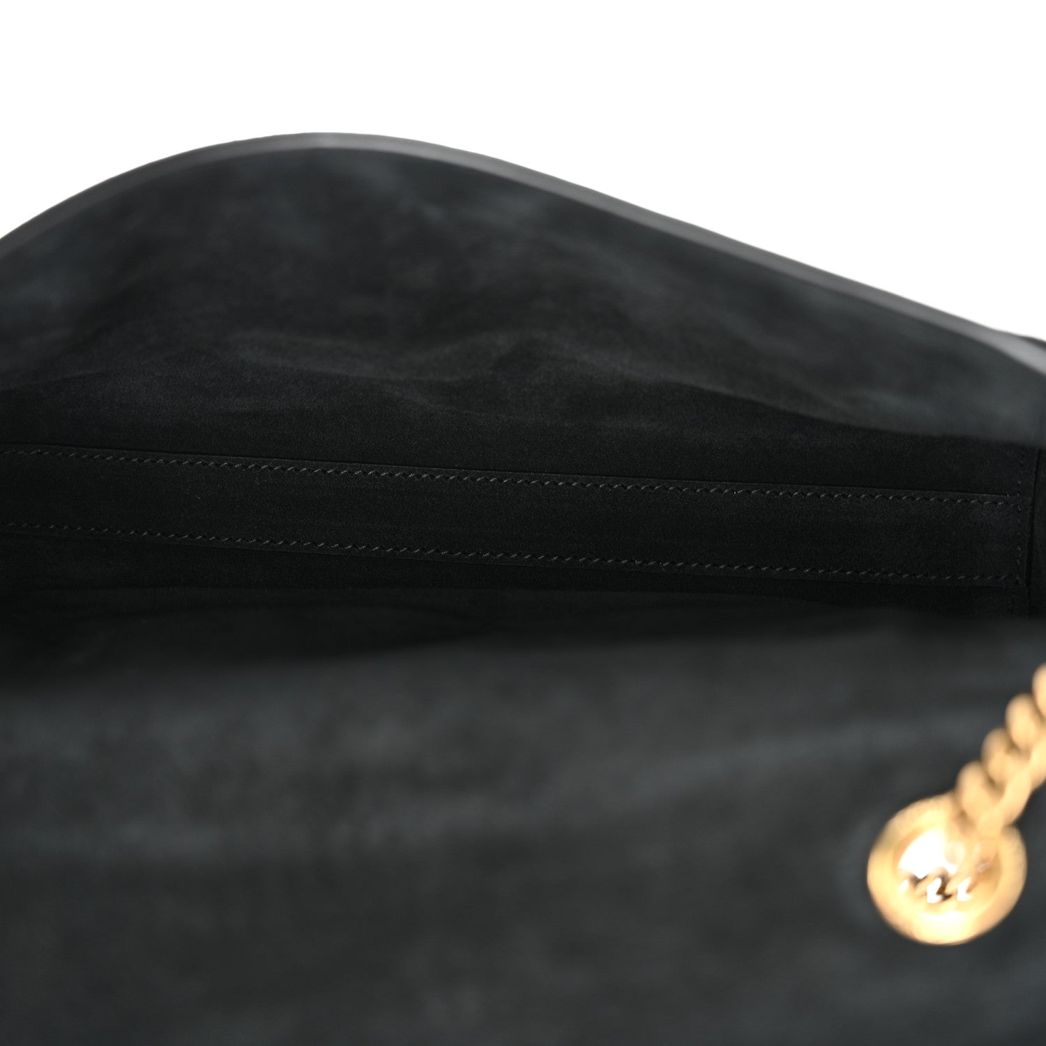 Saint Laurent Smooth Calfskin Suede Small Reversible Monogram Kate Satchel Black 8 of 18